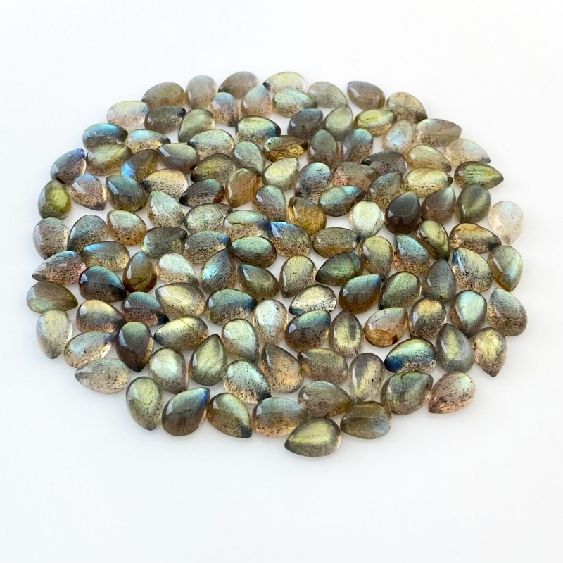 176.2 Carat Labradorite 9x6mm Smooth Pear Shape A Grade Cabochons Parcel - Total 121 Pcs.