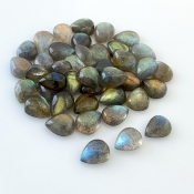 97 Carat Labradorite 10x8mm Smooth Pear Shape AA Grade Cabochons Parcel - Total 41 Pcs.
