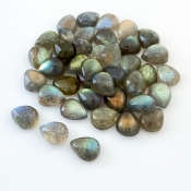 97 Carat Labradorite 10x8mm Smooth Pear Shape AA Grade Cabochons Parcel - Total 41 Pcs.