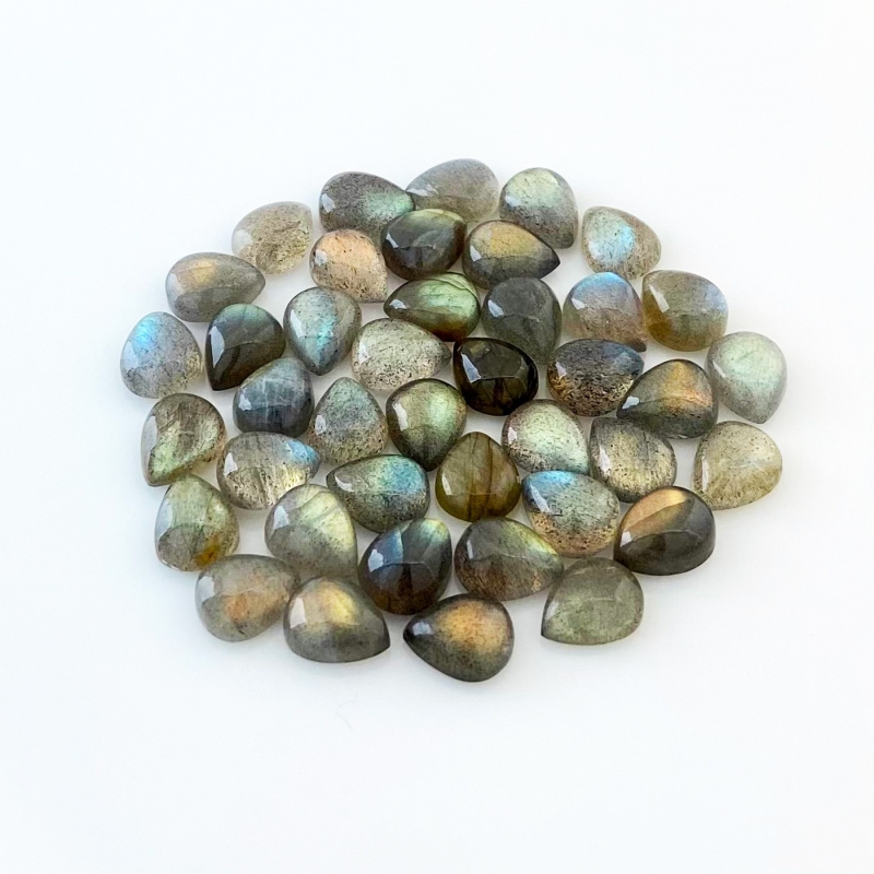 97 Carat Labradorite 10x8mm Smooth Pear Shape AA Grade Cabochons Parcel - Total 41 Pcs.