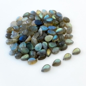 171.15 Carat Labradorite 9x6mm Smooth Pear Shape B Grade Cabochons Parcel - Total 115 Pcs.