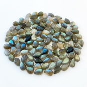 171.15 Carat Labradorite 9x6mm Smooth Pear Shape B Grade Cabochons Parcel - Total 115 Pcs.