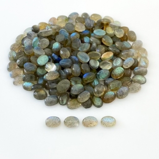 179.9 Carat Labradorite 7x5mm Smooth Oval Shape B Grade Cabochons Parcel - Total 197 Pcs.