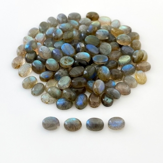 208.55 Carat Labradorite 8x6mm Smooth Oval Shape B Grade Cabochons Parcel - Total 143 Pcs.