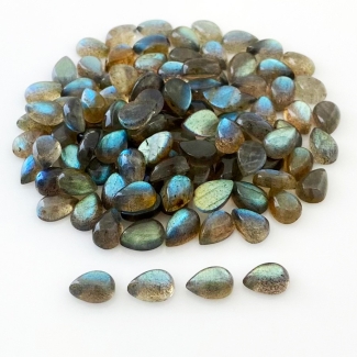 204.25 Carat Labradorite 9x6mm Smooth Pear Shape A Grade Cabochons Parcel - Total 136 Pcs.