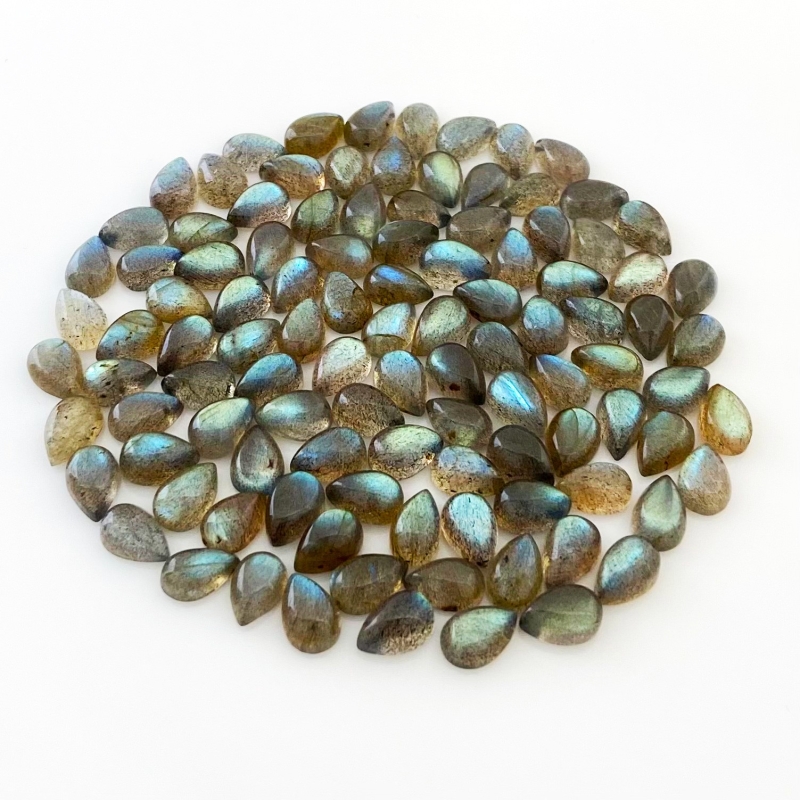 204.25 Carat Labradorite 9x6mm Smooth Pear Shape A Grade Cabochons Parcel - Total 136 Pcs.
