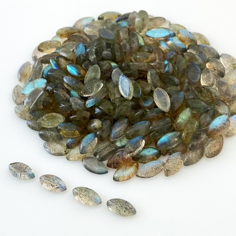205.9 Carat Labradorite 8x4mm Smooth Marquise Shape A Grade Cabochons Parcel - Total 340 Pcs.