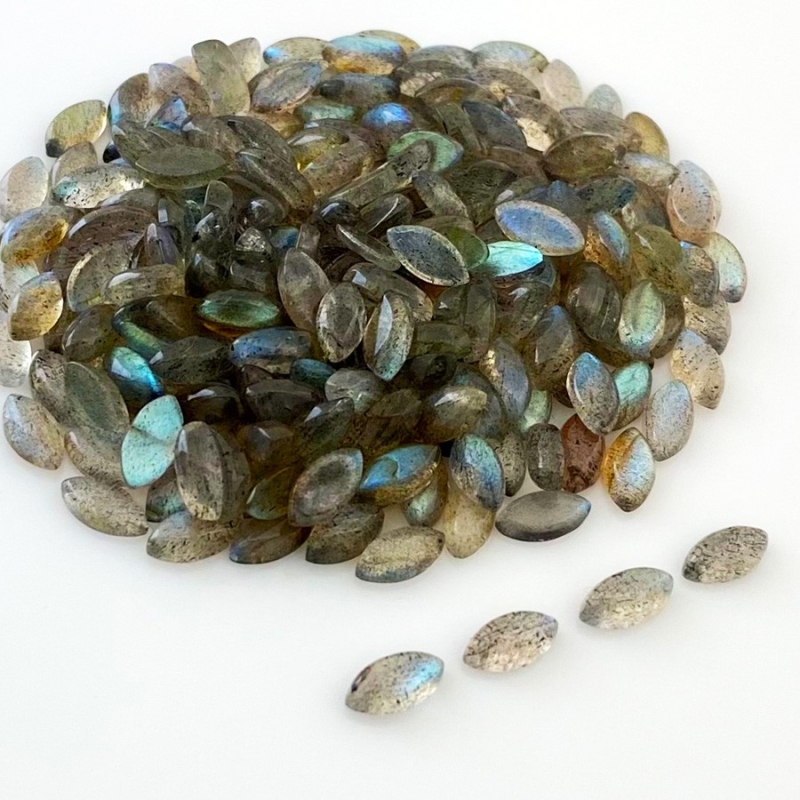 205.9 Carat Labradorite 8x4mm Smooth Marquise Shape A Grade Cabochons Parcel - Total 340 Pcs.