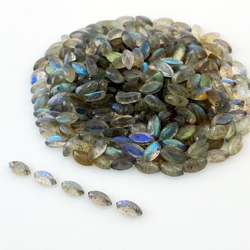 106.8 Carat Labradorite 6x3mm Smooth Marquise Shape AA Grade Cabochons Parcel - Total 338 Pcs.