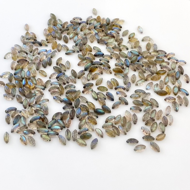 106.8 Carat Labradorite 6x3mm Smooth Marquise Shape AA Grade Cabochons Parcel - Total 338 Pcs.
