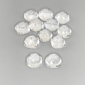 29.9 Carat White Topaz 8mm Rose Cut Square Cushion Shape AAA Grade Cabochons Parcel - Total 12 Pcs.
