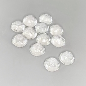 29.9 Carat White Topaz 8mm Rose Cut Square Cushion Shape AAA Grade Cabochons Parcel - Total 12 Pcs.