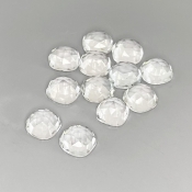 29.9 Carat White Topaz 8mm Rose Cut Square Cushion Shape AAA Grade Cabochons Parcel - Total 12 Pcs.