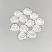 29.9 Carat White Topaz 8mm Rose Cut Square Cushion Shape AAA Grade Cabochons Parcel - Total 12 Pcs.