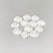 29.9 Carat White Topaz 8mm Rose Cut Square Cushion Shape AAA Grade Cabochons Parcel - Total 12 Pcs.