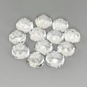 29.9 Carat White Topaz 8mm Rose Cut Square Cushion Shape AAA Grade Cabochons Parcel - Total 12 Pcs.