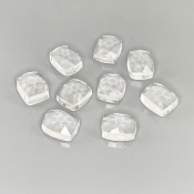 38.65 Cts. White Topaz 10X8mm Rose Cut Cushion Shape AAA Grade Cabochons Parcel - Total 9 Pcs.