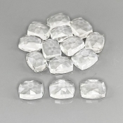 39.50 Cts. White Topaz 9x7mm Rose Cut Cushion Shape AAA Grade Cabochons Parcel - Total 14 Pcs.