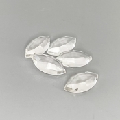 16.5 Carat White Topaz 14x7mm Rose Cut Marquise Shape AA Grade Cabochons Parcel - Total 5 Pcs.