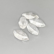 16.5 Carat White Topaz 14x7mm Rose Cut Marquise Shape AA Grade Cabochons Parcel - Total 5 Pcs.