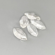 16.5 Carat White Topaz 14x7mm Rose Cut Marquise Shape AA Grade Cabochons Parcel - Total 5 Pcs.