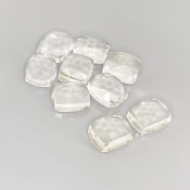 48.15 Cts. White Topaz 11x9mm Rose Cut Cushion Shape AAA Grade Cabochons Parcel - Total 9 Pcs.