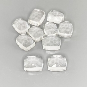 57.85 Cts. White Topaz 11x9mm Rose Cut Cushion Shape AAA Grade Cabochons Parcel - Total 10 Pcs.