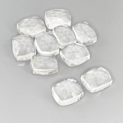 54 Cts. White Topaz 11x9mm Rose Cut Cushion Shape AAA Grade Cabochons Parcel - Total 10 Pcs.