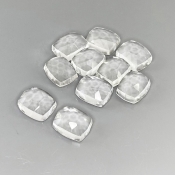 54 Cts. White Topaz 11x9mm Rose Cut Cushion Shape AAA Grade Cabochons Parcel - Total 10 Pcs.