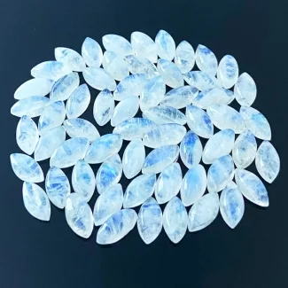 120 Carat Rainbow Moonstone 12x6mm Smooth Marquise Shape A Grade Cabochons Parcel - Total 60 Pcs.