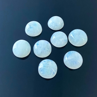 103.4 Carat Rainbow Moonstone 15mm Smooth Round Shape A Grade Cabochons Parcel - Total 8 Pcs.