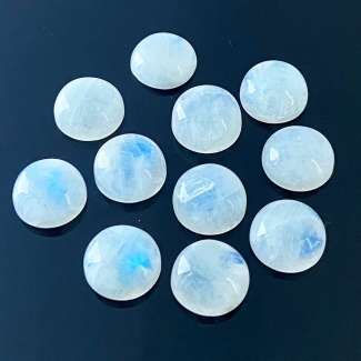 114.65 Carat Rainbow Moonstone 14mm Smooth Round Shape A Grade Cabochons Parcel - Total 11 Pcs.