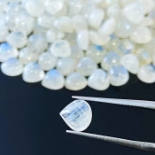 162.20 Carat Rainbow Moonstone 7mm Smooth Heart Shape A Grade Cabochons Parcel - Total 132 Pcs.