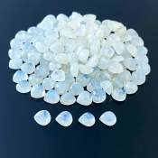 162.20 Carat Rainbow Moonstone 7mm Smooth Heart Shape A Grade Cabochons Parcel - Total 132 Pcs.