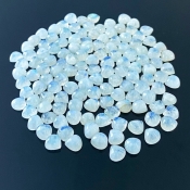 162.20 Carat Rainbow Moonstone 7mm Smooth Heart Shape A Grade Cabochons Parcel - Total 132 Pcs.