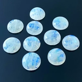 119.20 Carat Rainbow Moonstone 16mm Smooth Round Shape A Grade Cabochons Parcel - Total 10 Pcs.