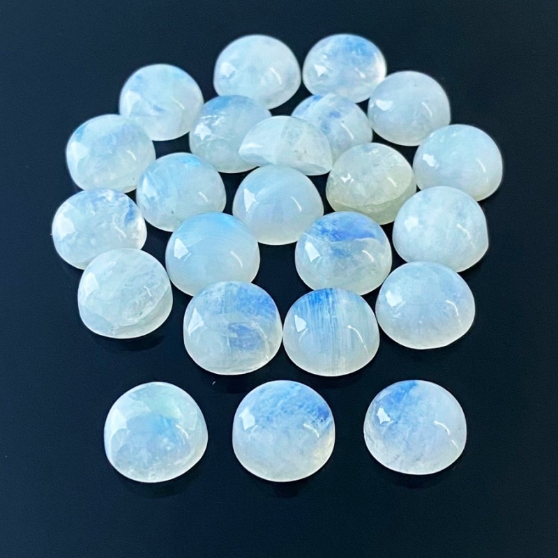 126.25 Carat Rainbow Moonstone 11mm Smooth Round Shape A Grade Cabochons Parcel - Total 23 Pcs.