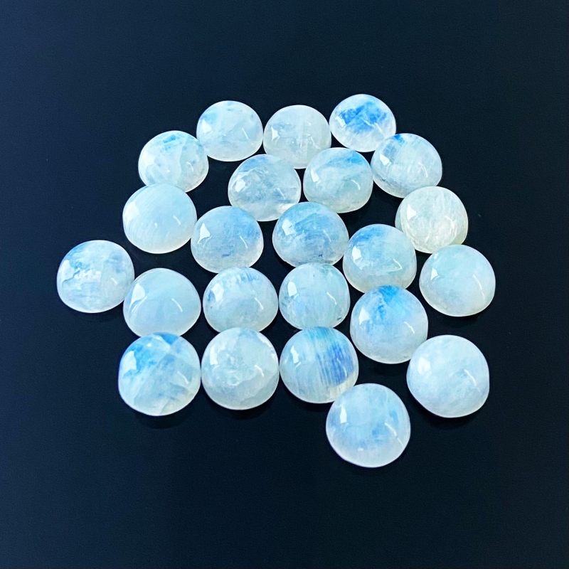 126.25 Carat Rainbow Moonstone 11mm Smooth Round Shape A Grade Cabochons Parcel - Total 23 Pcs.