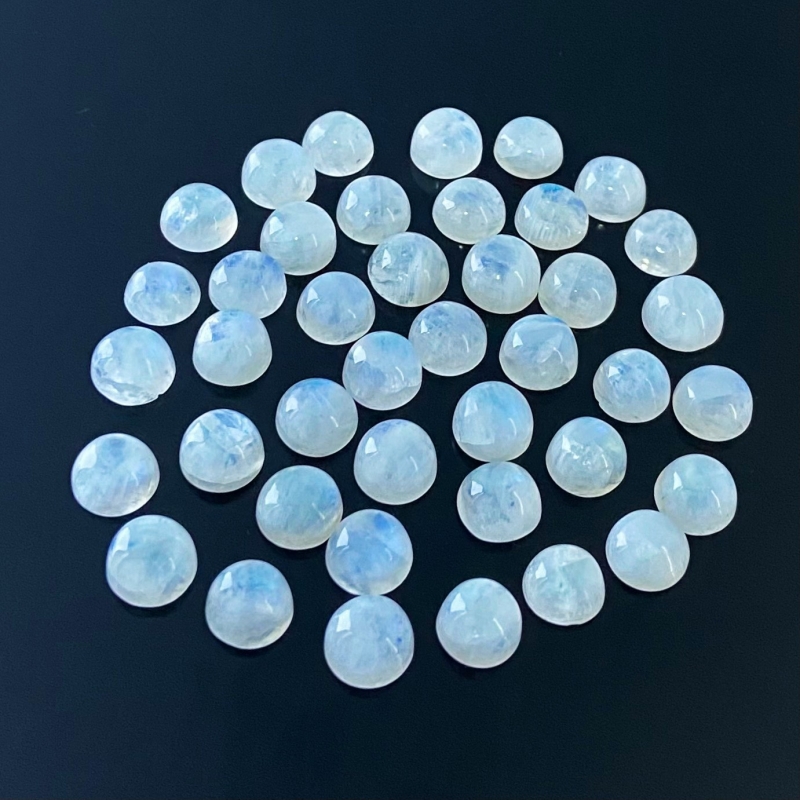 134.65 Carat Rainbow Moonstone 9mm Smooth Round Shape A Grade Cabochons Parcel - Total 41 Pcs.
