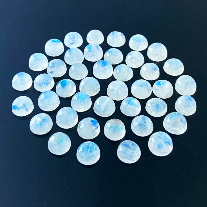 131.70 Carat Rainbow Moonstone 9mm Smooth Round Shape A+ Grade Cabochons Parcel - Total 42 Pcs.