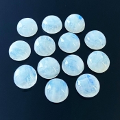 112.50 Carat Rainbow Moonstone 13mm Smooth Round Shape A Grade Cabochons Parcel - Total 13 Pcs.