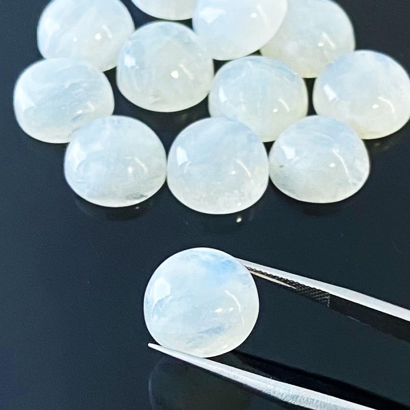 112.50 Carat Rainbow Moonstone 13mm Smooth Round Shape A Grade Cabochons Parcel - Total 13 Pcs.