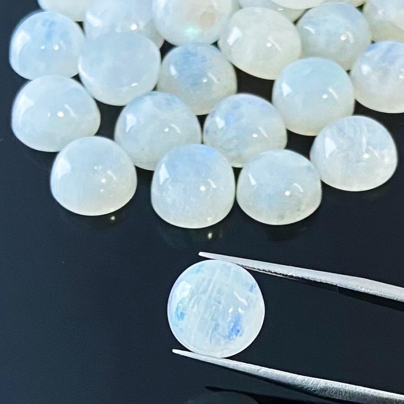 143.75 Carat Rainbow Moonstone 11mm Smooth Round Shape A Grade Cabochons Parcel - Total 25 Pcs.