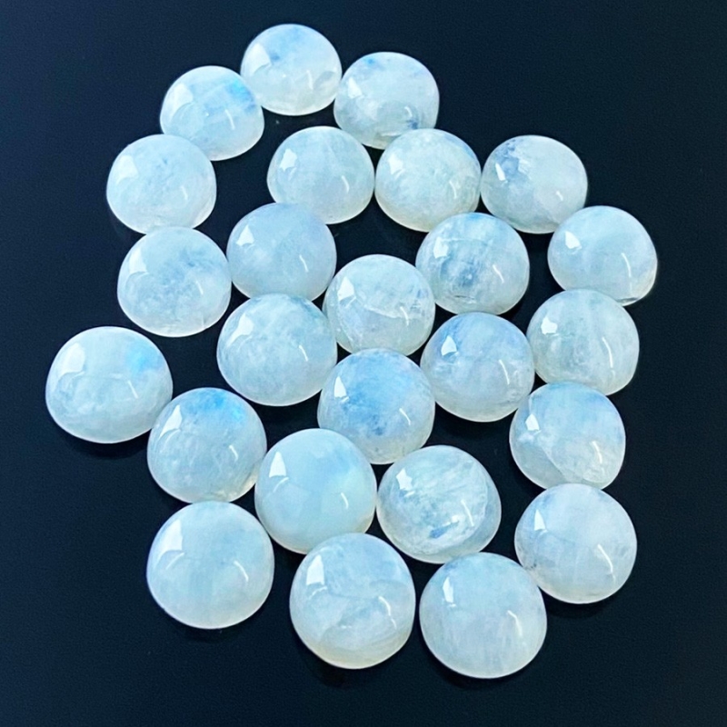 143.75 Carat Rainbow Moonstone 11mm Smooth Round Shape A Grade Cabochons Parcel - Total 25 Pcs.