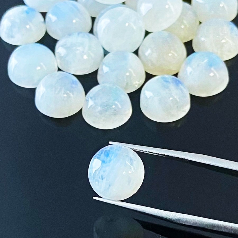 134.35 Carat Rainbow Moonstone 11mm Smooth Round Shape A Grade Cabochons Parcel - Total 24 Pcs.