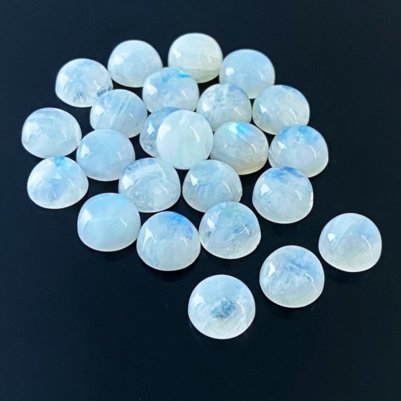 134.35 Carat Rainbow Moonstone 11mm Smooth Round Shape A Grade Cabochons Parcel - Total 24 Pcs.