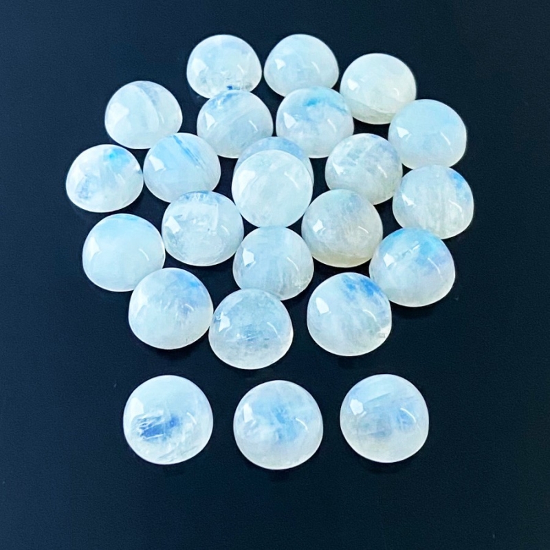 134.35 Carat Rainbow Moonstone 11mm Smooth Round Shape A Grade Cabochons Parcel - Total 24 Pcs.