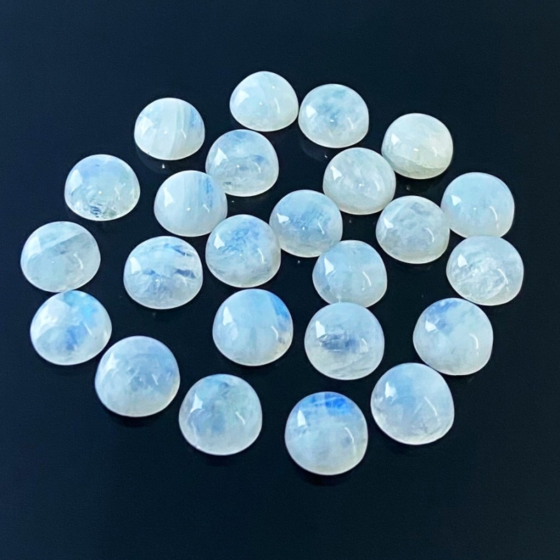 134.35 Carat Rainbow Moonstone 11mm Smooth Round Shape A Grade Cabochons Parcel - Total 24 Pcs.