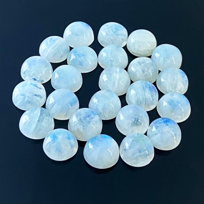 134.35 Carat Rainbow Moonstone 11mm Smooth Round Shape A Grade Cabochons Parcel - Total 24 Pcs.