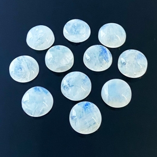 89.80 Carat Rainbow Moonstone 13mm Smooth Round Shape A Grade Cabochons Parcel - Total 11 Pcs.